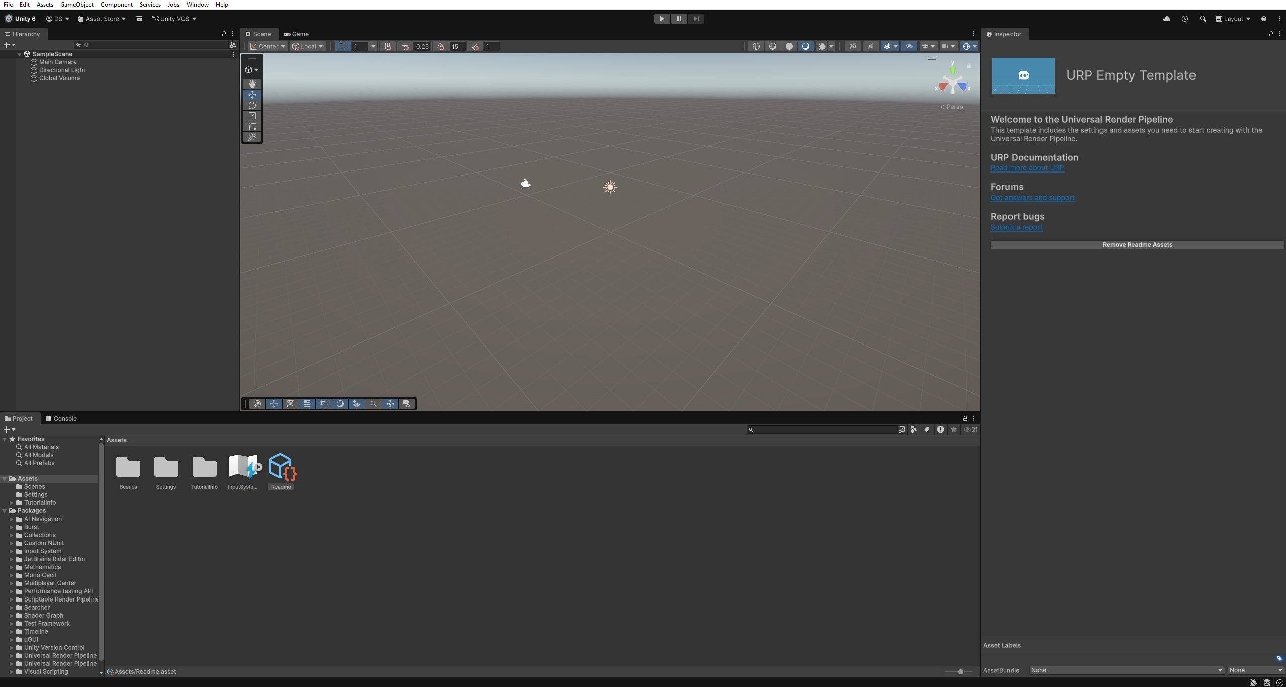 Default Unity Editor Window