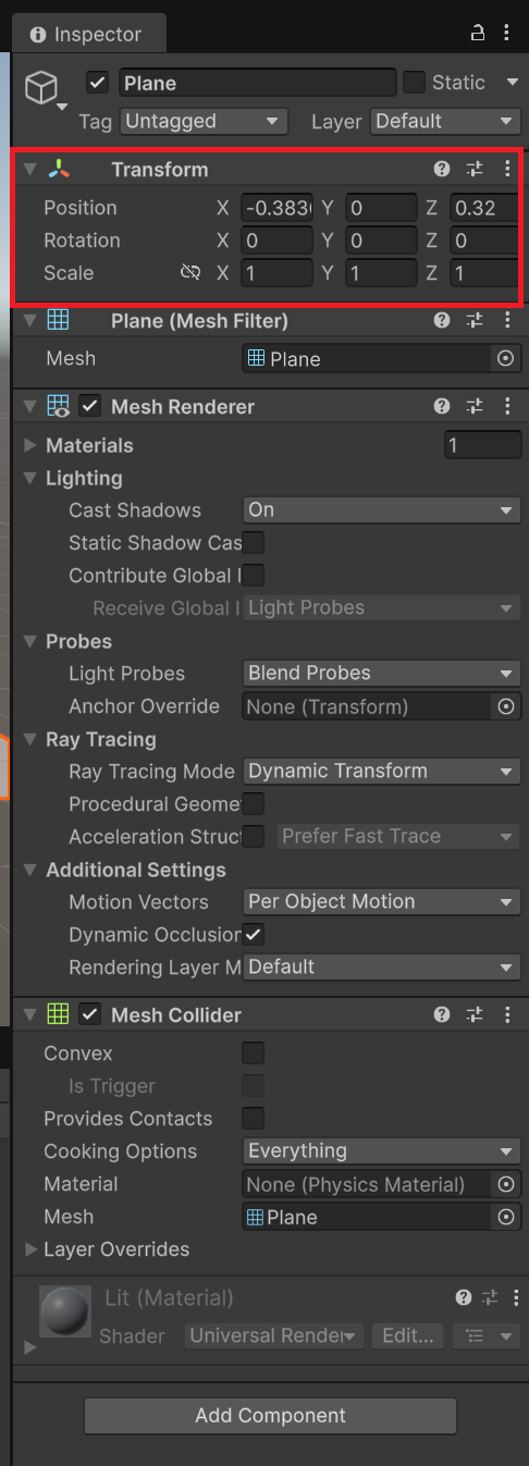 Transform Option Transform Option