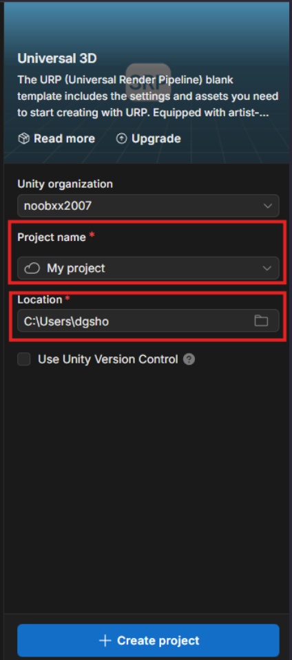 Project name fields